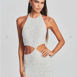 Retrofete “Katarina Sequin Feather Dress” Size M, Worn once in perfect condition